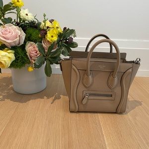 Celine Nano Luggage Bag in Drummed Calfskin